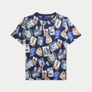Ralph Lauren Baseball-Print Cotton Jersey Tee