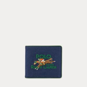 Ralph Lauren Equestrian Canvas & Leather Wallet