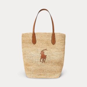 Ralph Lauren Big Pony Raffia Large Tote