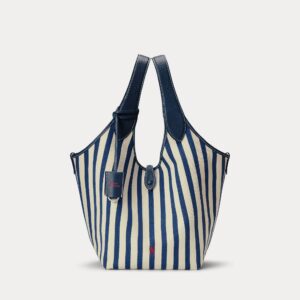 Ralph Lauren Polo Play Striped Canvas Tote