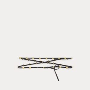 Ralph Lauren Studded Leather Double-Wrap Belt