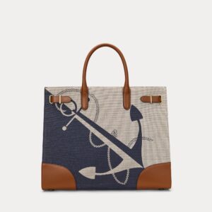 Ralph Lauren Logo-Print Canvas Large Devyn Tote Bag