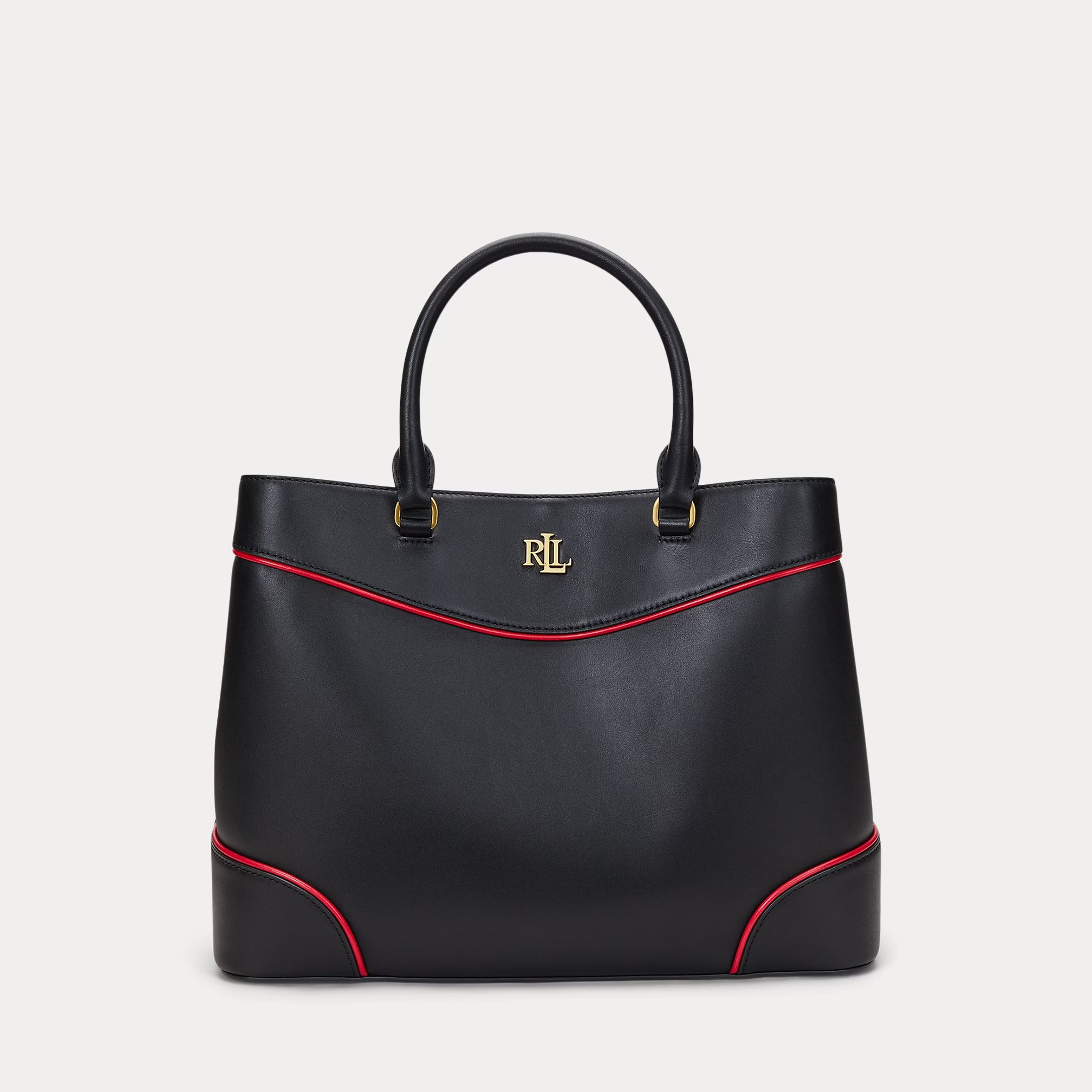 Ralph Lauren Two-Tone Leather Large Marcy Satchel