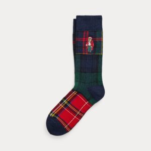 Ralph Lauren Polo Bear Patchwork Plaid Crew Socks