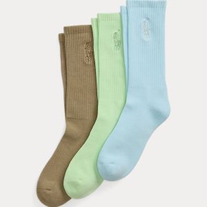 Ralph Lauren Big Pony Cotton-Blend Crew Sock 3-Pack
