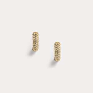 Ralph Lauren Gold-Plated-Brass Pavé Huggie Earrings