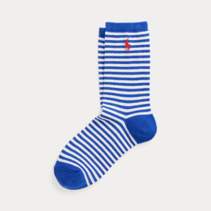 Ralph Lauren Striped Cotton-Blend Crew Socks