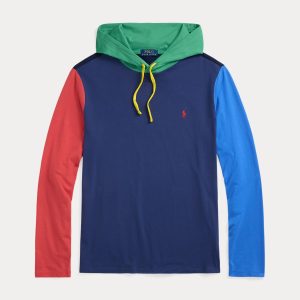 Ralph Lauren Color-Blocked Jersey Hooded T-Shirt
