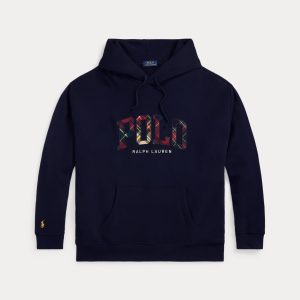 Ralph Lauren The Big Fit RL Fleece Plaid-Logo Hoodie