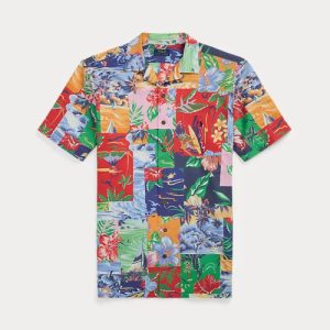Ralph Lauren Patchwork-Print Oxford Camp Shirt