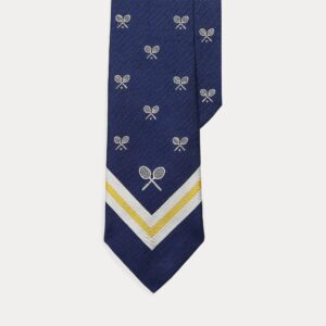 Ralph Lauren Tennis-Racquet Silk Repp Tie