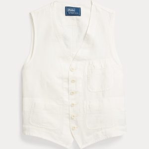 Ralph Lauren Slub Cotton-Linen Twill Vest