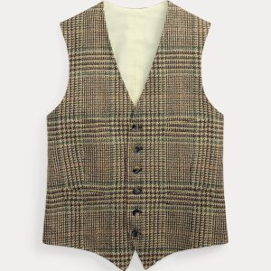 Ralph Lauren Glen Plaid Linen-Blend Vest