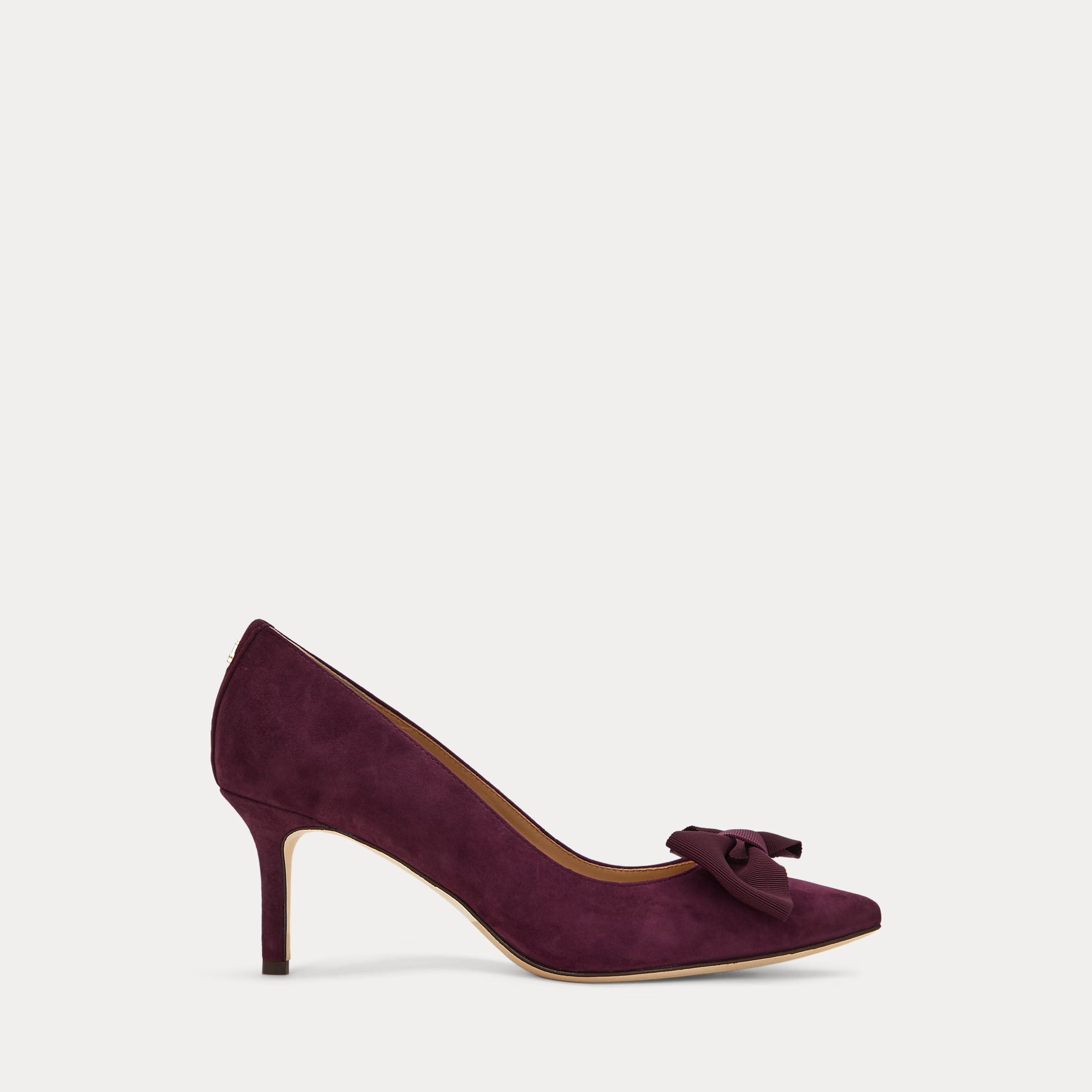 Ralph Lauren Lanette Bow-Trim Suede Pump