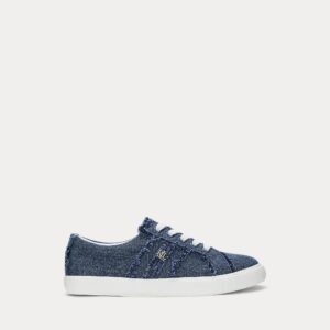 Ralph Lauren Janson Frayed Denim Sneaker