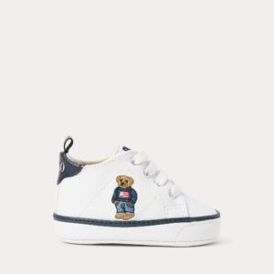 Ralph Lauren Quilton Polo Bear Faux-Leather Sneaker