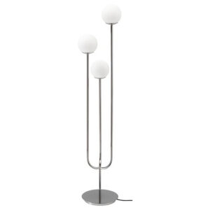 IKEA SIMRISHAMN Floor lamp, chrome plated/opal glass