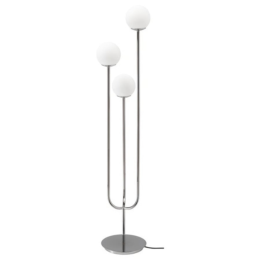 IKEA SIMRISHAMN Floor lamp, chrome plated/opal glass