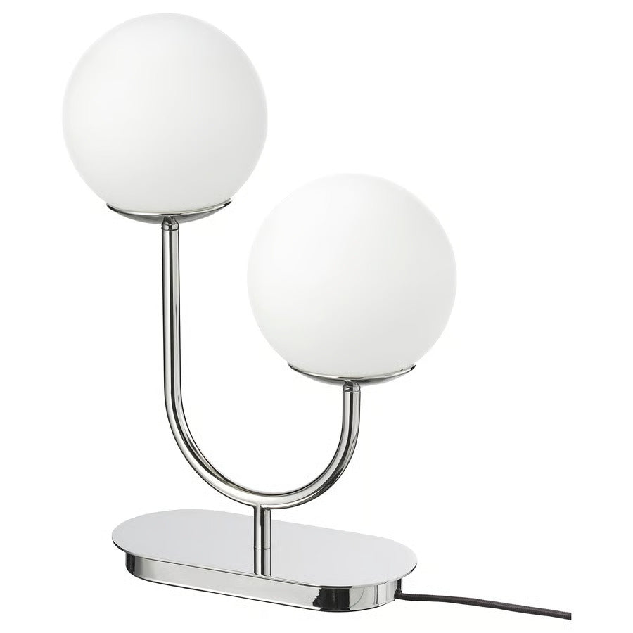 IKEA SIMRISHAMN Table lamp, chrome plated/opal glass, 17 "