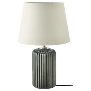 IKEA SNÖBYAR Table lamp, gray-turquoise ceramic/gray, 20 "