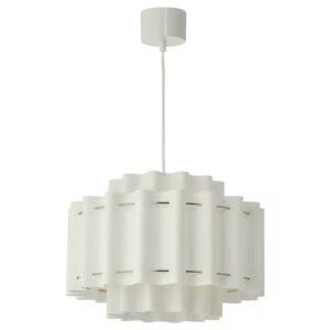 IKEA New STOCKHOLM 2025 Pendant lamp, white textile/brass plated, 20 "