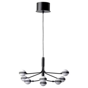 IKEA STORSLINGA LED chandelier, 8-armed, black/white, 28 "