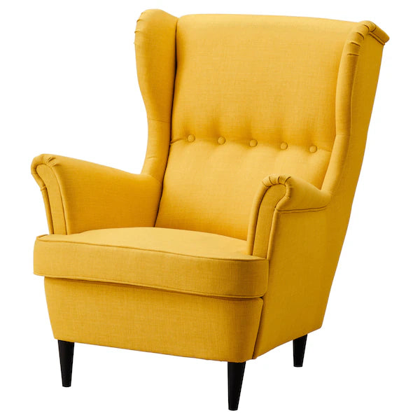 IKEA STRANDMON Wing chair, Skiftebo yellow