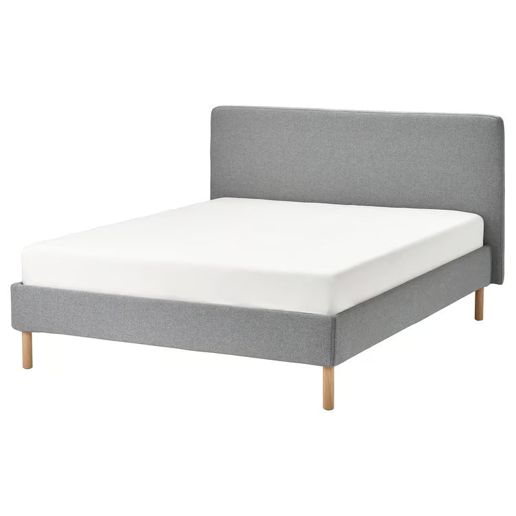 IKEA TÄRNKULLEN Upholstered bed frame, Tibbleby beige/gray/Luröy, King