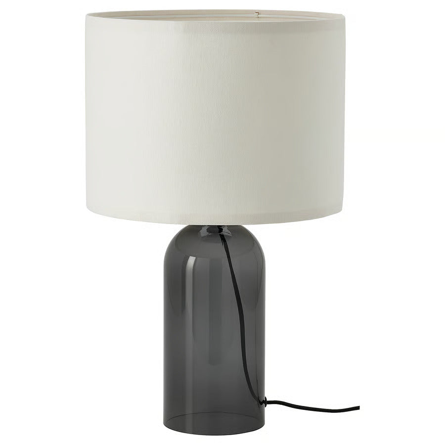 IKEA TONVIS Table lamp, smoked glass/white, 20 "