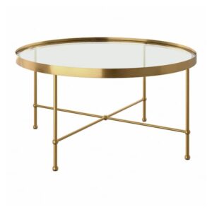 IKEA TORSJÖ Coffee table, gold effect/glass, 34 5/8 "