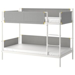IKEA VITVAL Bunk bed frame, white/light gray, Twin