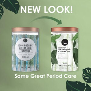 L. Cotton Tampons Light/Regular Absorbency Multipack, Free from Chlorine Bleaching, Pesticides
