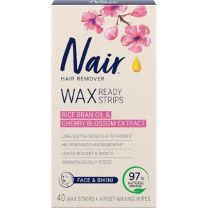 Nair Wax Ready Strips Face And Bikini Hair Remover, 40 Strips