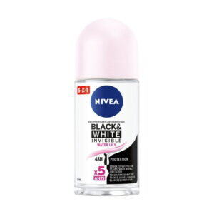 NIVEA Black & White Invisible 48H Protection Roll-On Anti-Perspirant - Water Lily, 50 mL