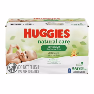 Baby Wipes, Huggies Natural Care, UNSCENTED, Sensitive, 10 Flip Top Packs, 560 Wipes, 560 Wipes