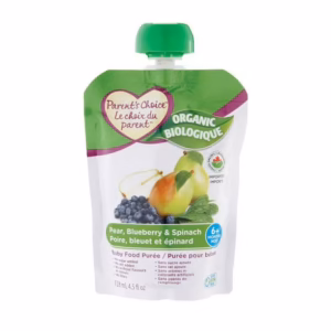 Parent's Choice Organic Pear, Blueberry & Spinach Baby Food Purée, 128 mL