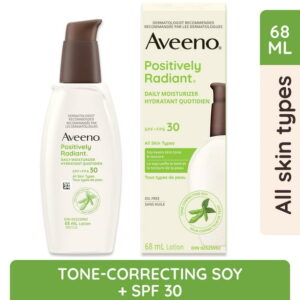 Aveeno Positively Radiant Daily Moisturizer SPF30, Sunscreen, Face Cream, Anti Aging, Hypoallergenic
