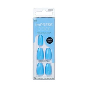 Kiss Products Inc KISS ImPRESS Color - Fake Nails, 30 Count, Coffin Shape Medium, Gel in minutes