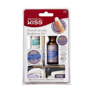 KISS French Acrylic Sculpture Kit - 40 Tips, Salon-quality perfection.