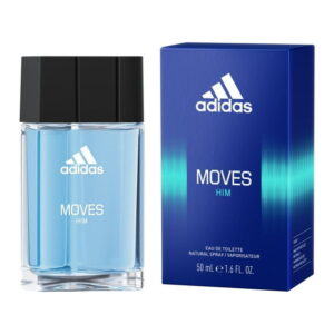 Adidas Moves for Him Eau de Toilette for Men, Aromatic fragrance, Top notes: green apple, anise
