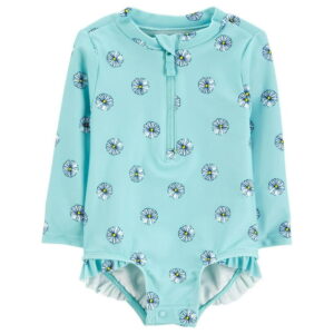 Carter's Child of Mine Baby Girls' Blue Flower 1 Piece, Sizes 0-3months - 24months