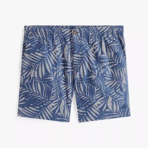 Tommy Hilfiger 7" Palm Print Stretch Cotton-Linen Short