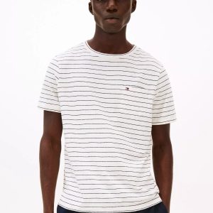 Tommy Hilfiger Stripe Linen-Cotton Blend Pocket T-Shirt