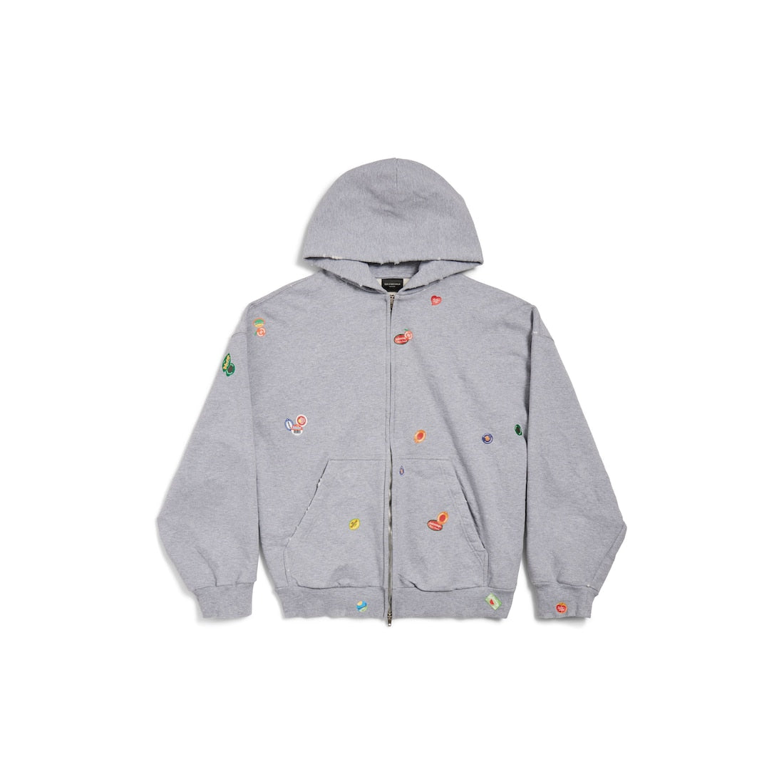 BALENCIAGA Women's Fruity Zip-up Hoodie Regular Fit in Grey