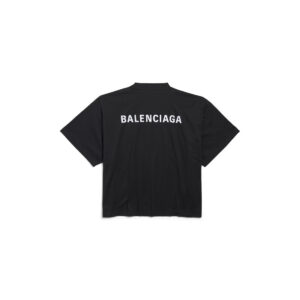 BALENCIAGA Women's Balenciaga Back Cropped T-shirt in Black/white