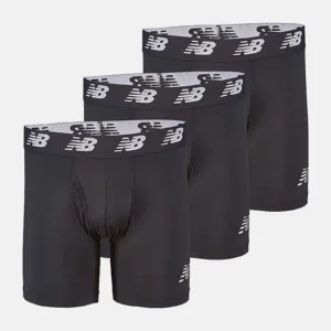 New balance Mens Premium 6 Inch Boxer Brief with Fly 3 Pack